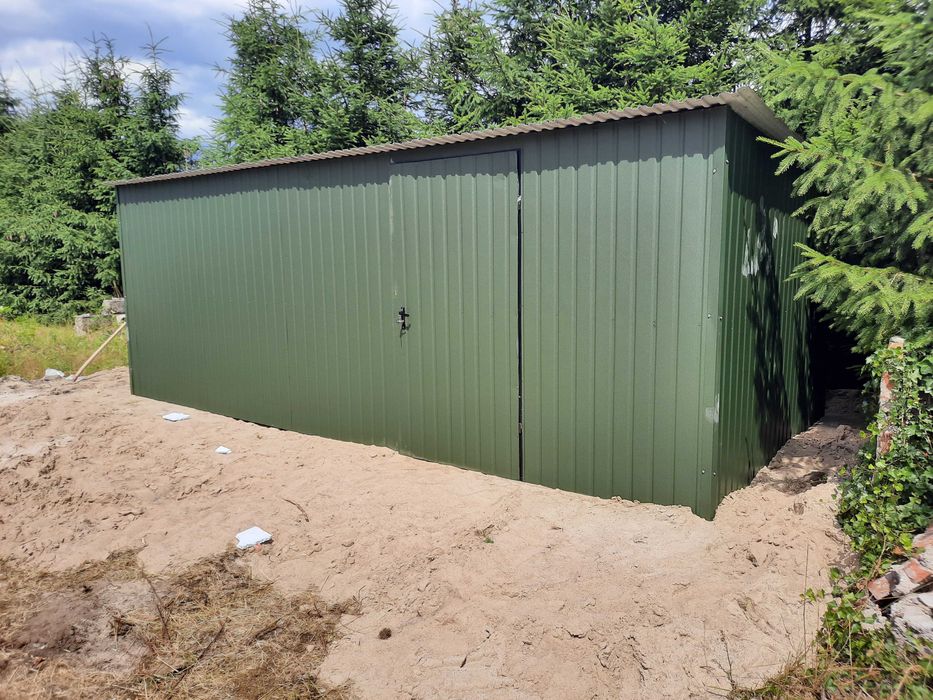 Konstrukcja Stalowa Garaż Blaszany GRAFITOWY Garaże Blaszane – ESSTAL*