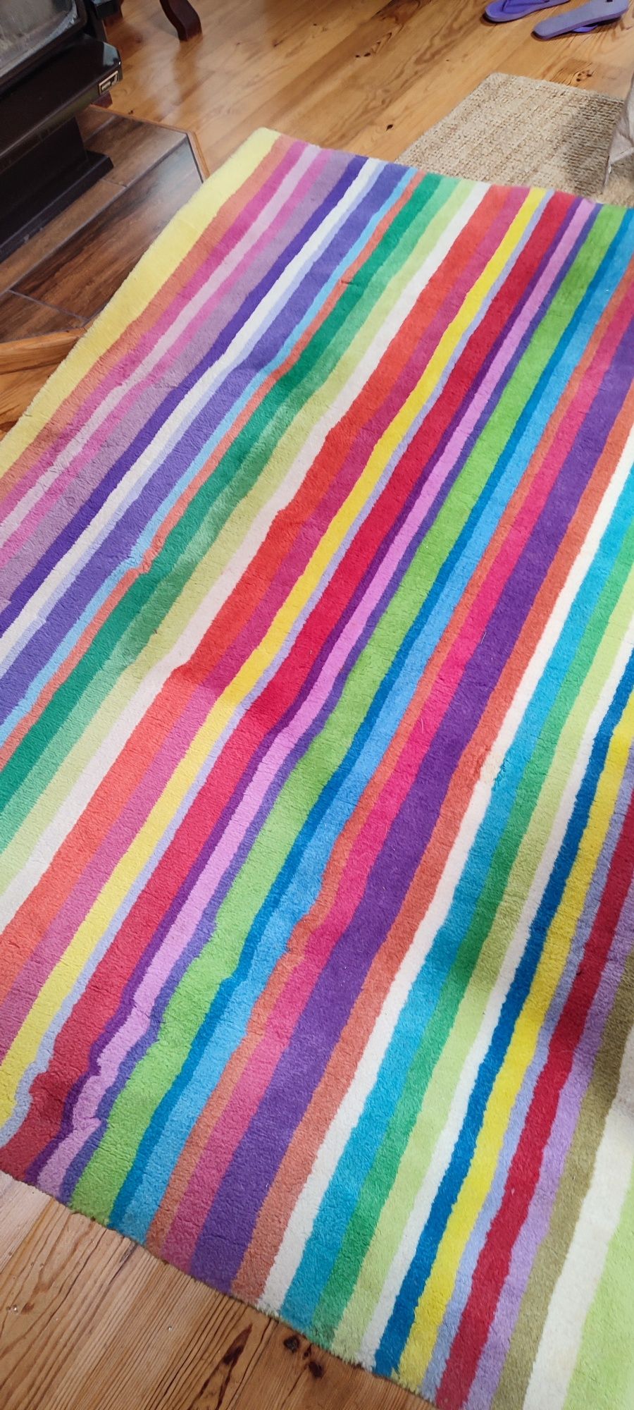 Tapete IKEA lã riscas coloridas