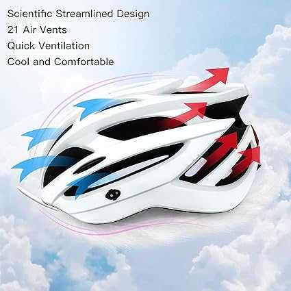 NOWY Kask Rowerowy z Lampką DESIGNSTER Rozmiar L