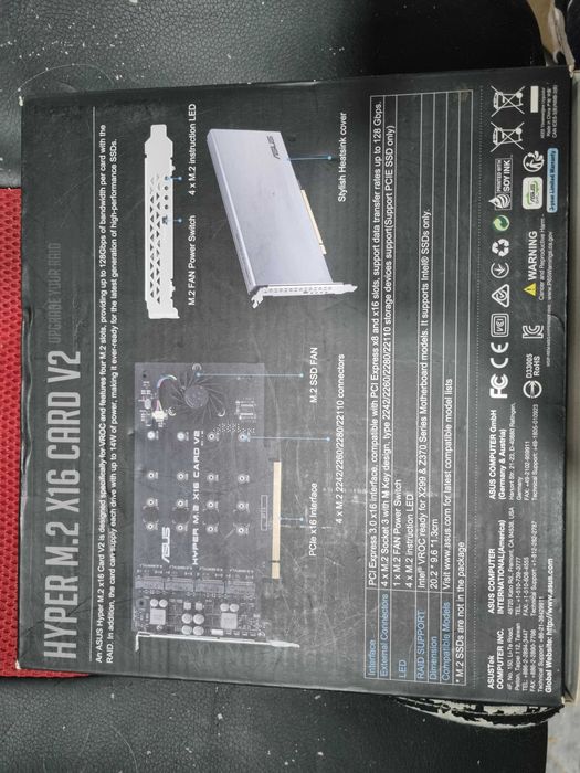 ASUS Hyper M.2 x16 Card V2 — Placa de Expansão NVMe 4x M.2
