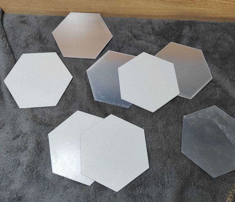 Зеркальные соты элекмент декора комплект из 12 штук 100х85х50мм