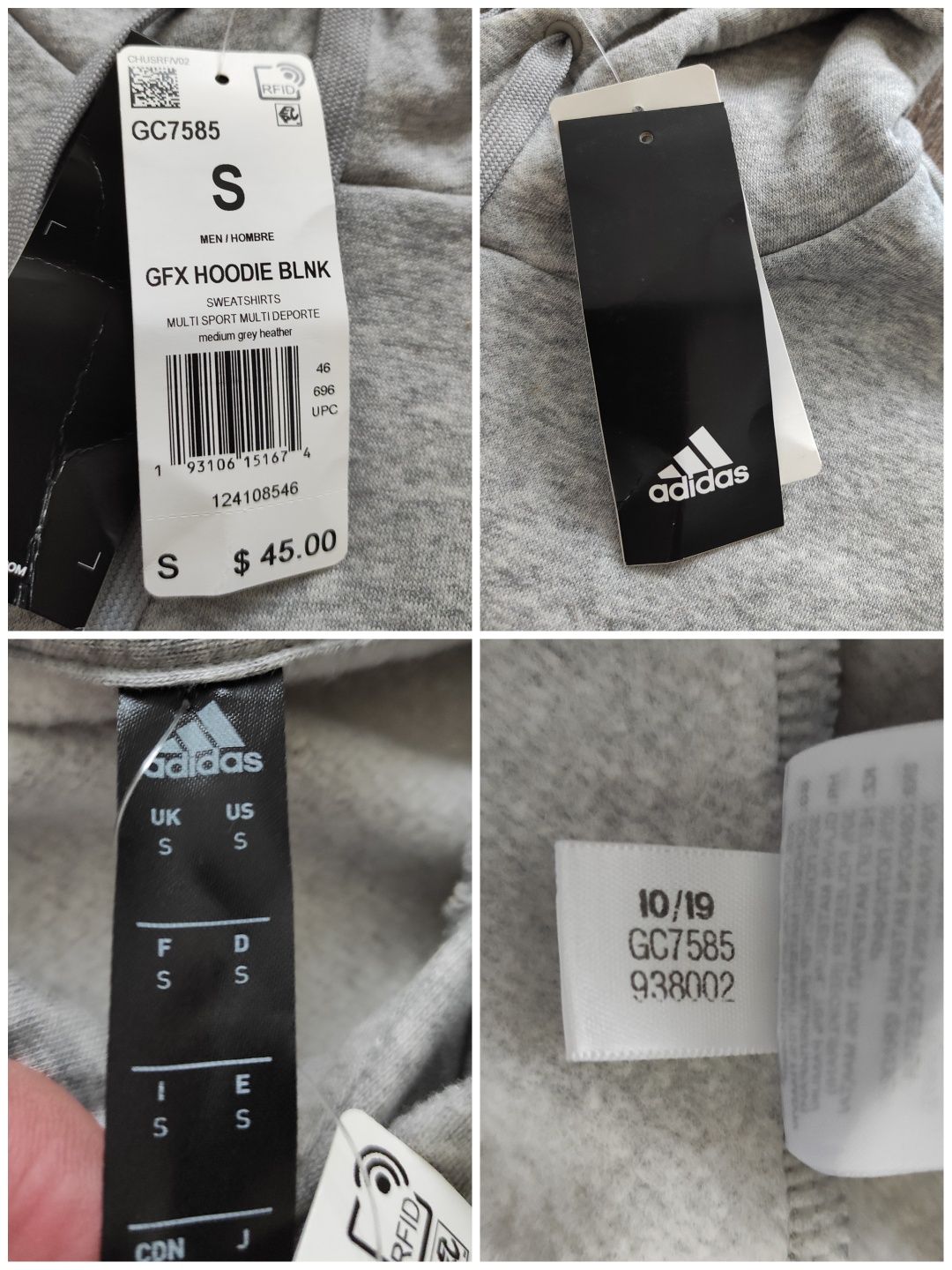 S Adidas чоловіче худі на флісі