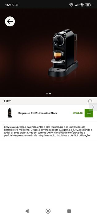 Máquina Nespresso Citiz Limousine black