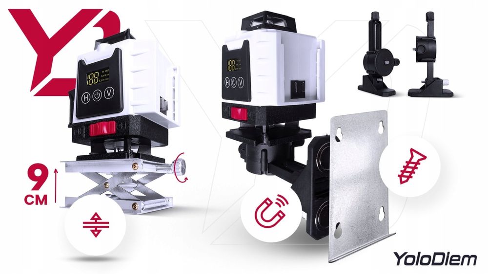 SUPER nowy! 360! Laser krzyzowy moernik niwelator