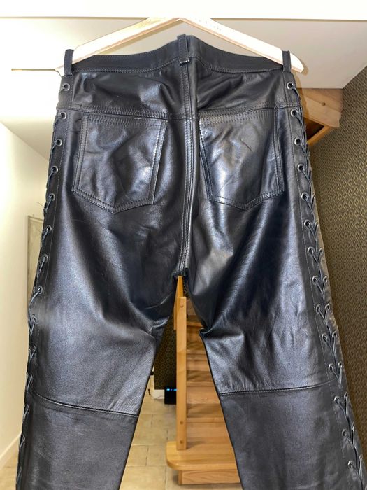 Spodnie motocyklowe skórzane męskie rozmiar 52