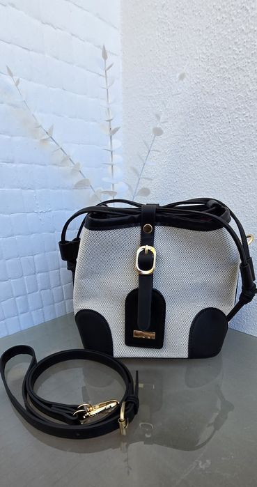 Mini bolsa de tecido c/polipele