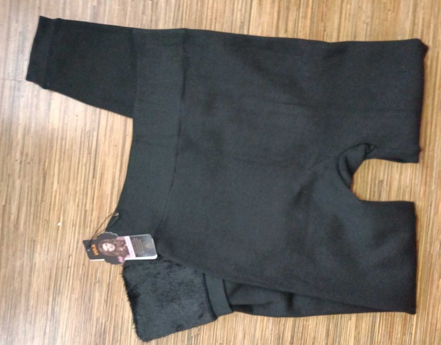 Жіночі безшовні термо лосини чорні на хутрі