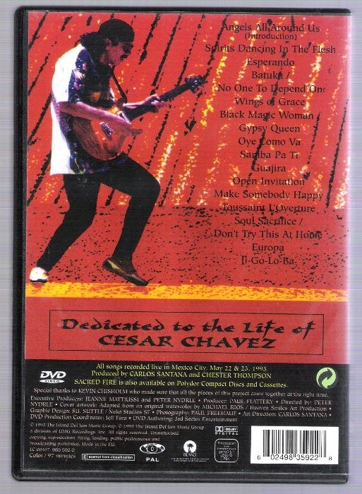 DVD - Santana Sacred Fire Live in Mexico. 1993.