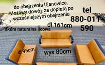 Komplet wypoczynkowy skóra naturalna licowa kanapa sofa