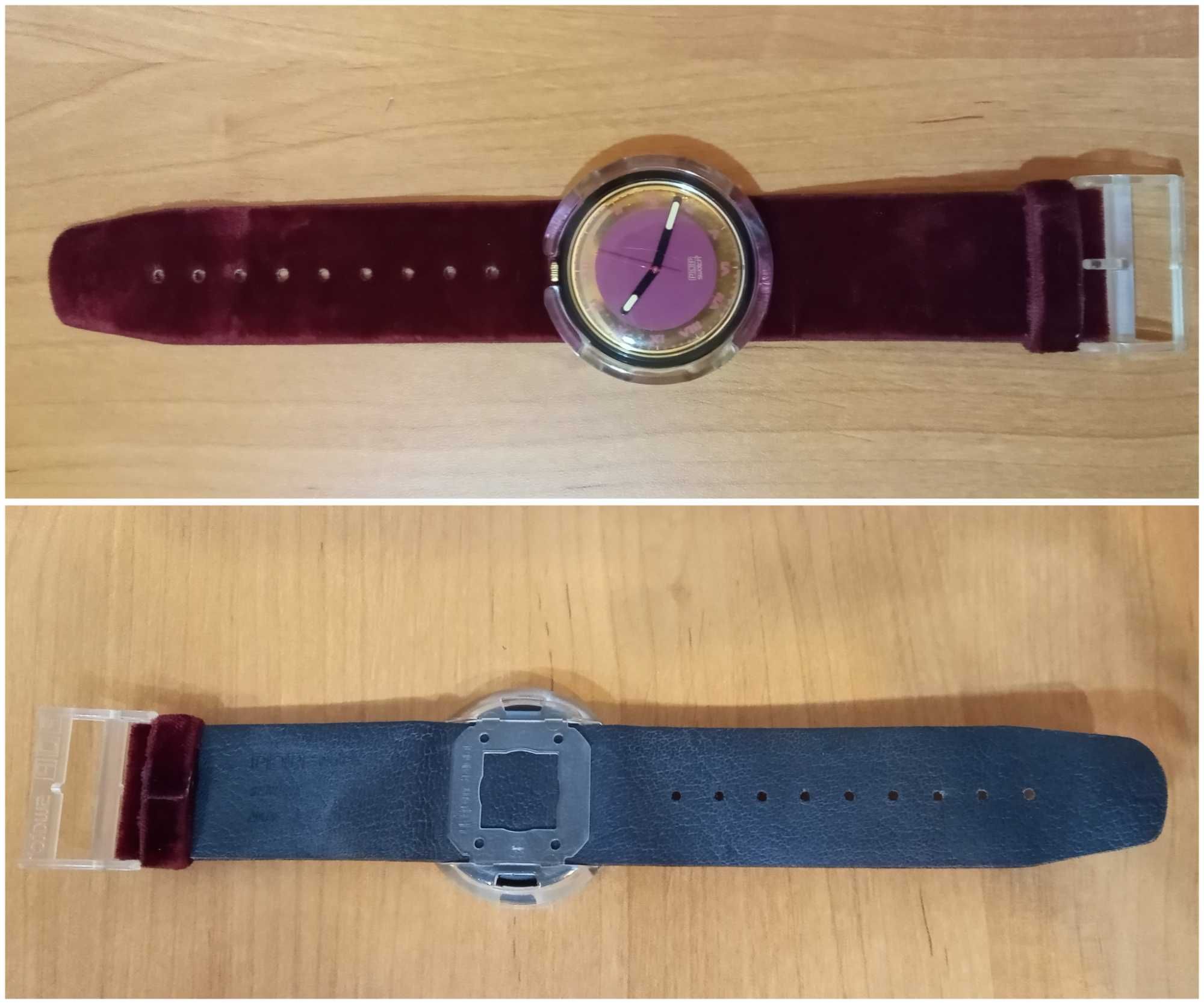 Винтажные часы SWATCH POP Red Velvet. Швейцария