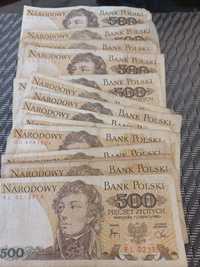 Banknoty 500zł z Prl z 1982 roku