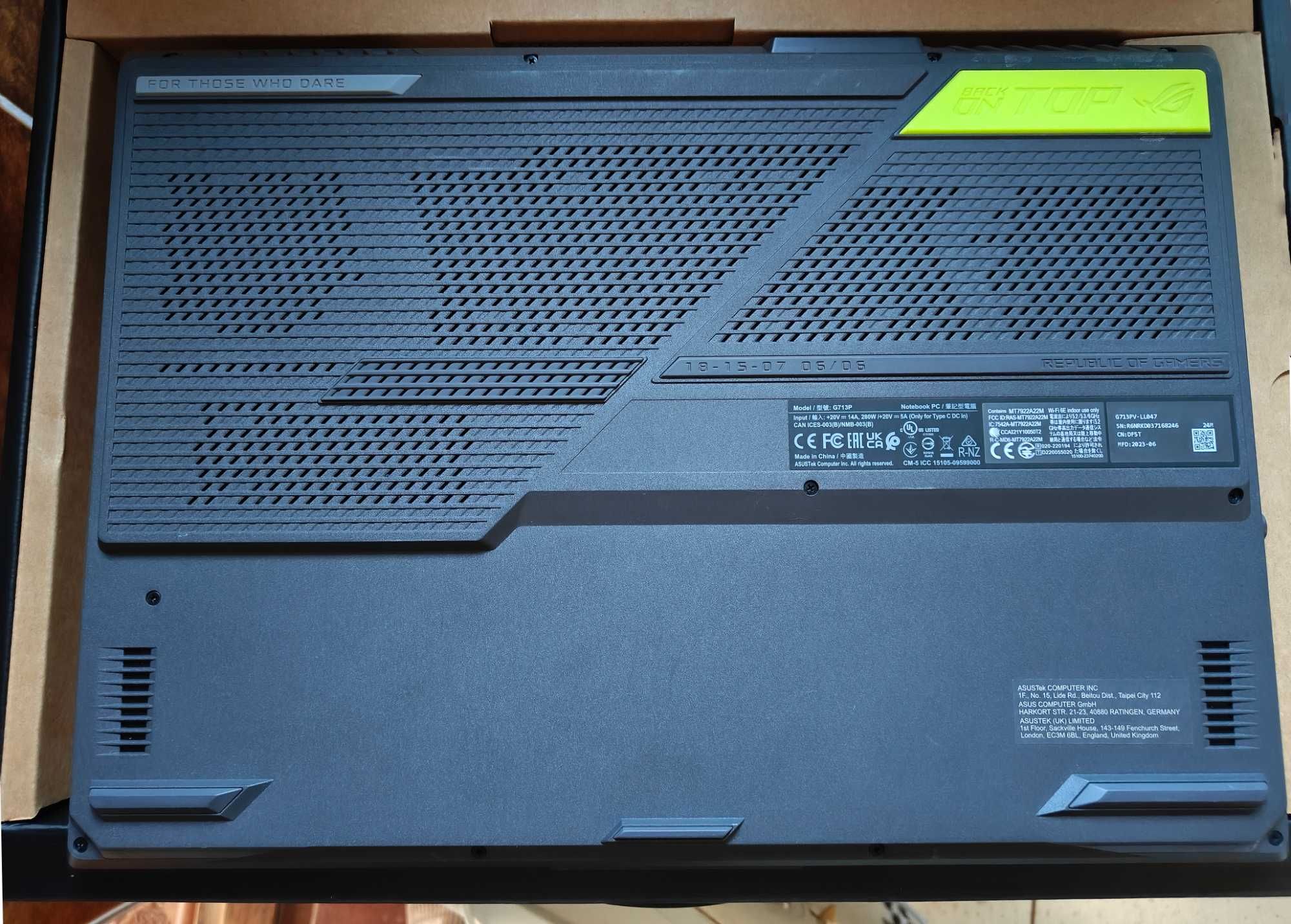 ASUS ROG STRIX 17,3" 2K, 16gb/1tb ,RTX 4060 8Gb 140W,Ryzen 9 7845HX