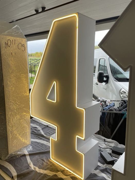 Cyfra 40 Neon led napis dekoracja
