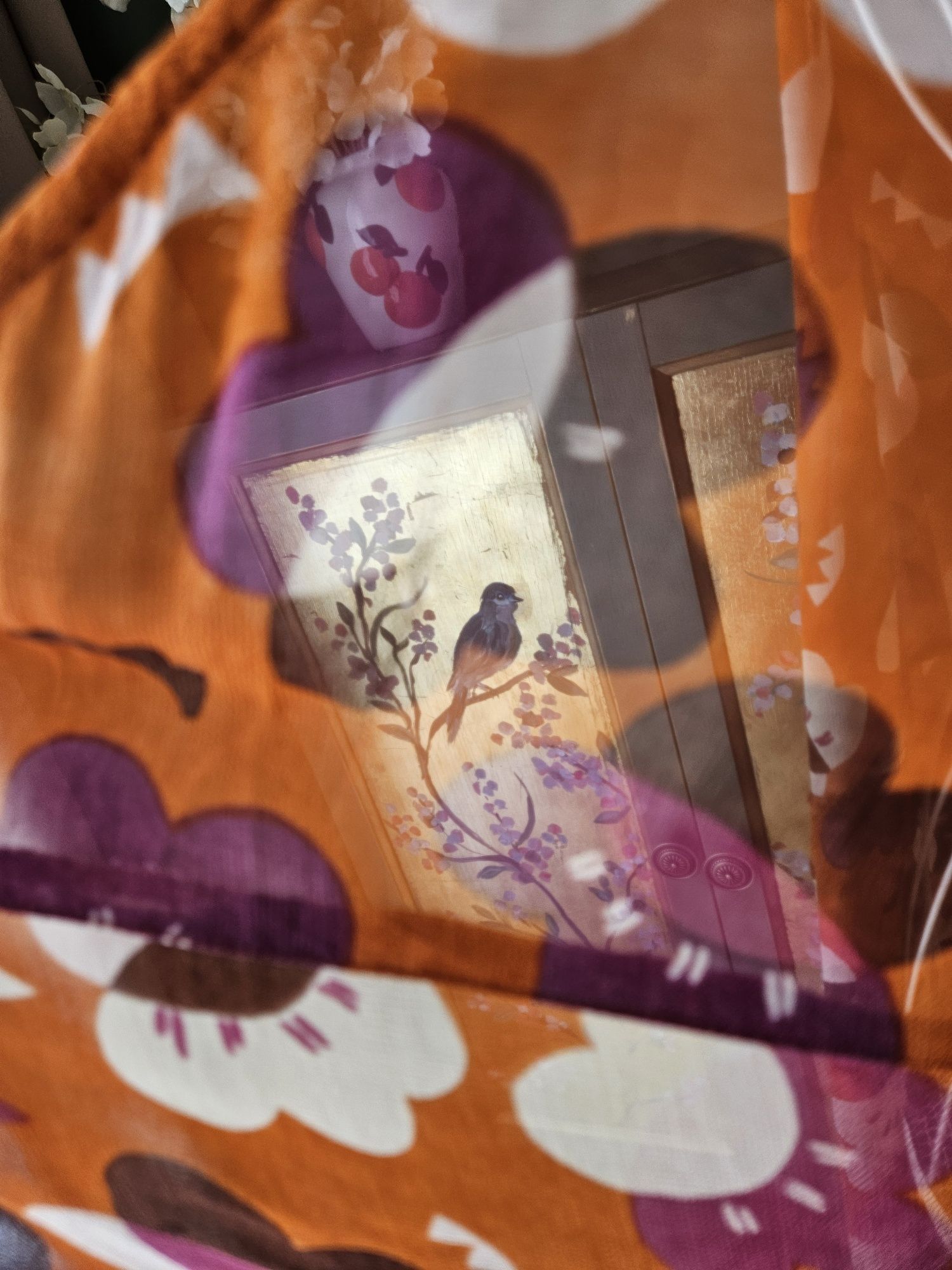 Narzutka damska Gudrun Sjödén  M/L kolorowa boho hippie kimono dłuższe