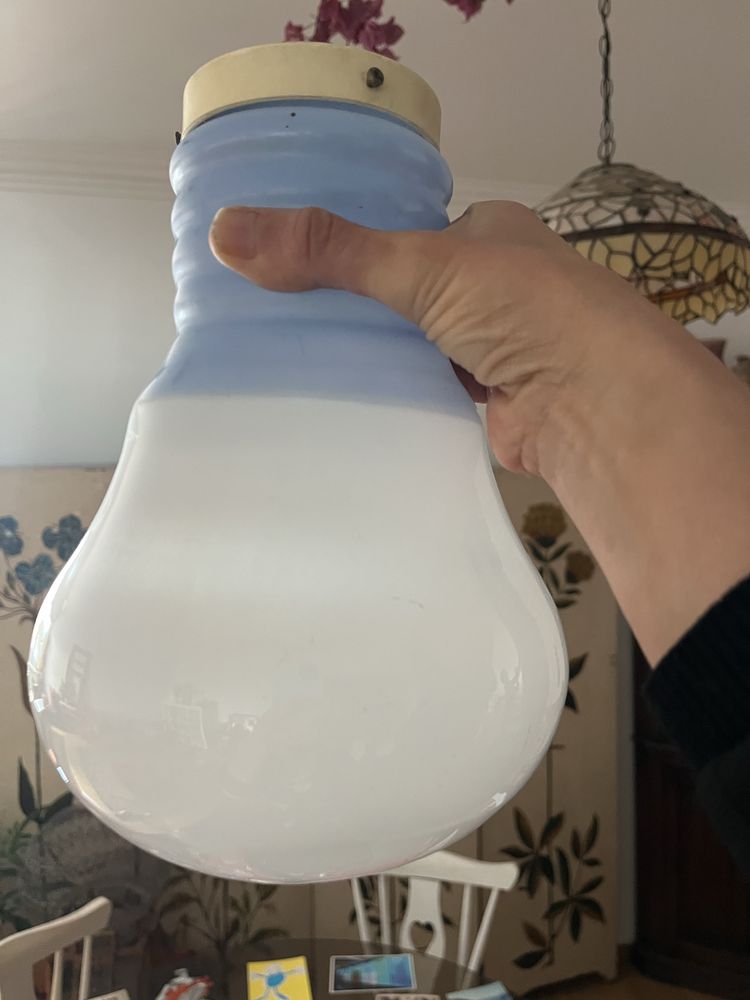 Candeeiro de teto em vidro vintage em forma de lâmpada