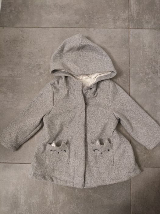 Płaszczyk dziewczęcy 92 szary cool club smyk jak nowy