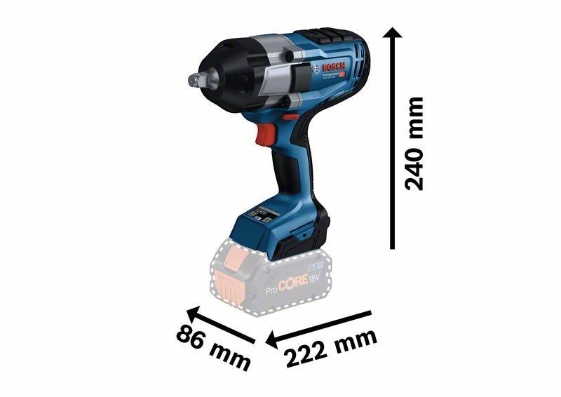 Klucz Udarowy Akumulatorowy 1/2' Gds 18V-1000 0*Ah Bosch B 6019J8300
