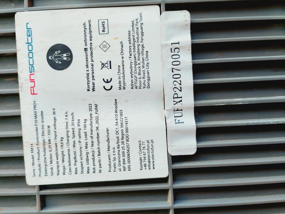 Hulajnoga Funscooter f10 max pro+