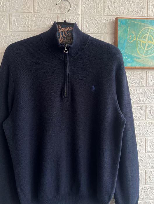 Светр Polo Ralph Lauren 1/3 zip темно-синій на молніі рЛ