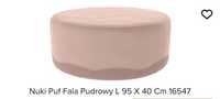 Puf welurowy 95cm pudrowy stolik