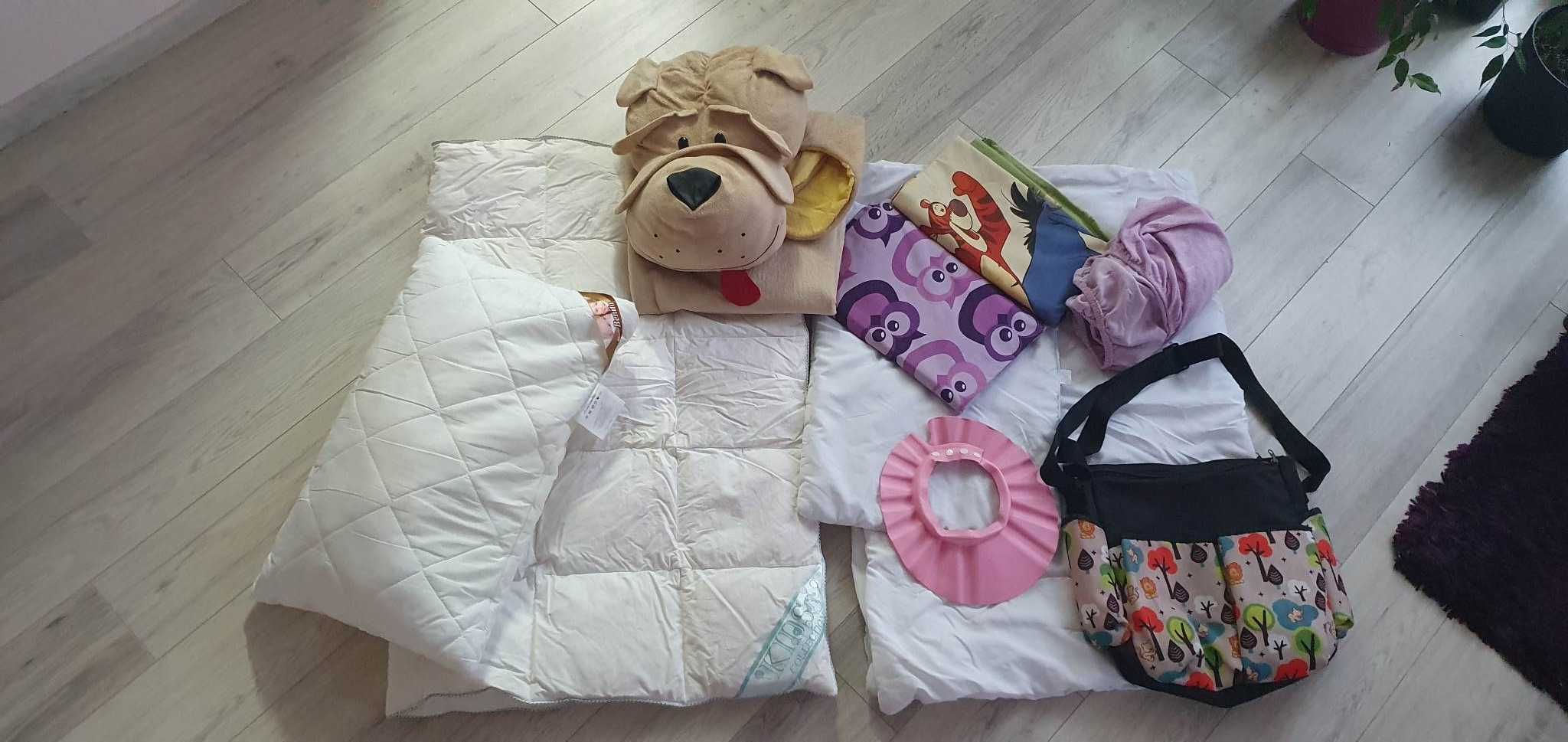 dla noworodka,kołdra+poduszka do łóżeczka, pościel , torba i mata