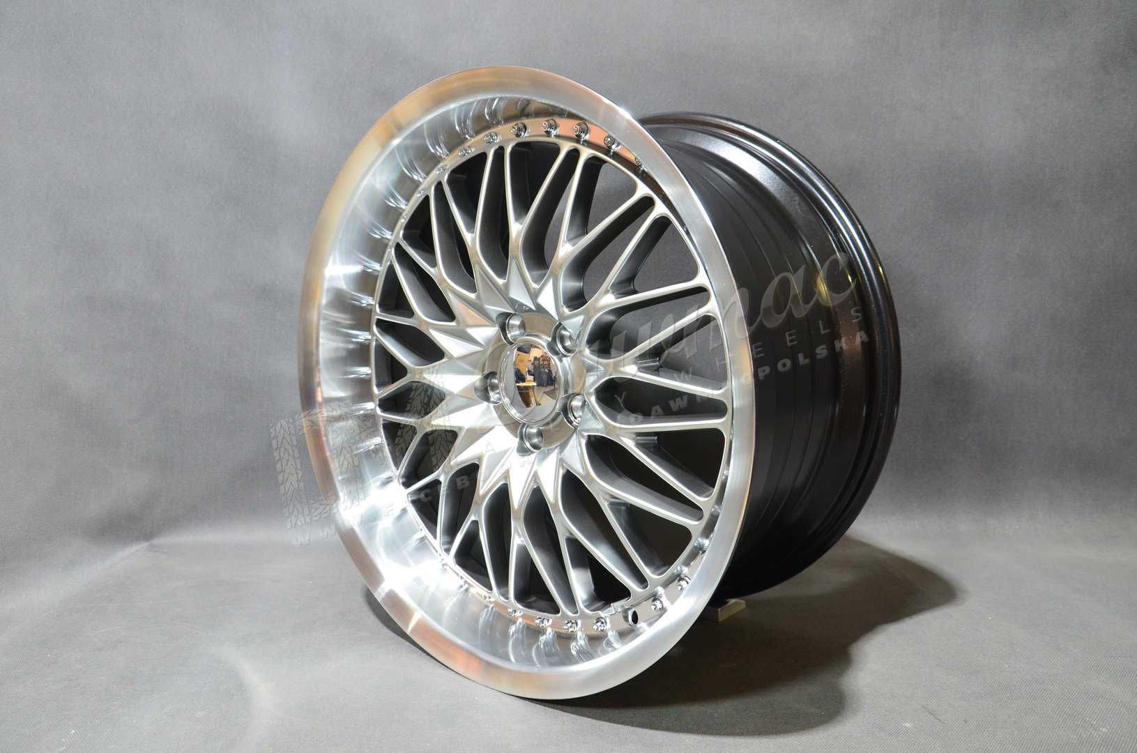 Felgi aluminiowe DM25 18" 9,5J ET35 5x100 HyperBlackMacLip+ChromeRivet