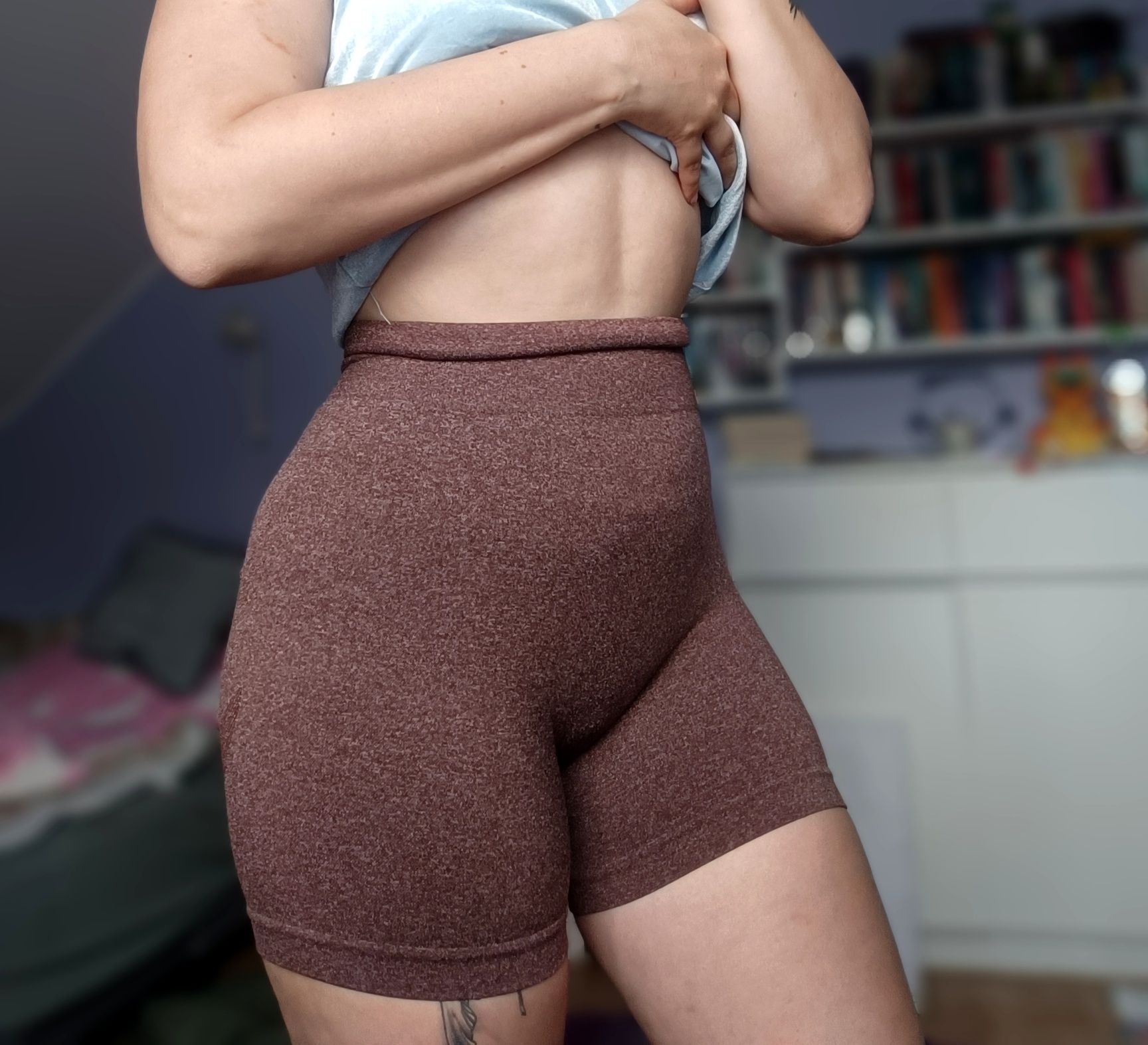 Leginsy kolarki L nowe spodenki push up wysoki stan L