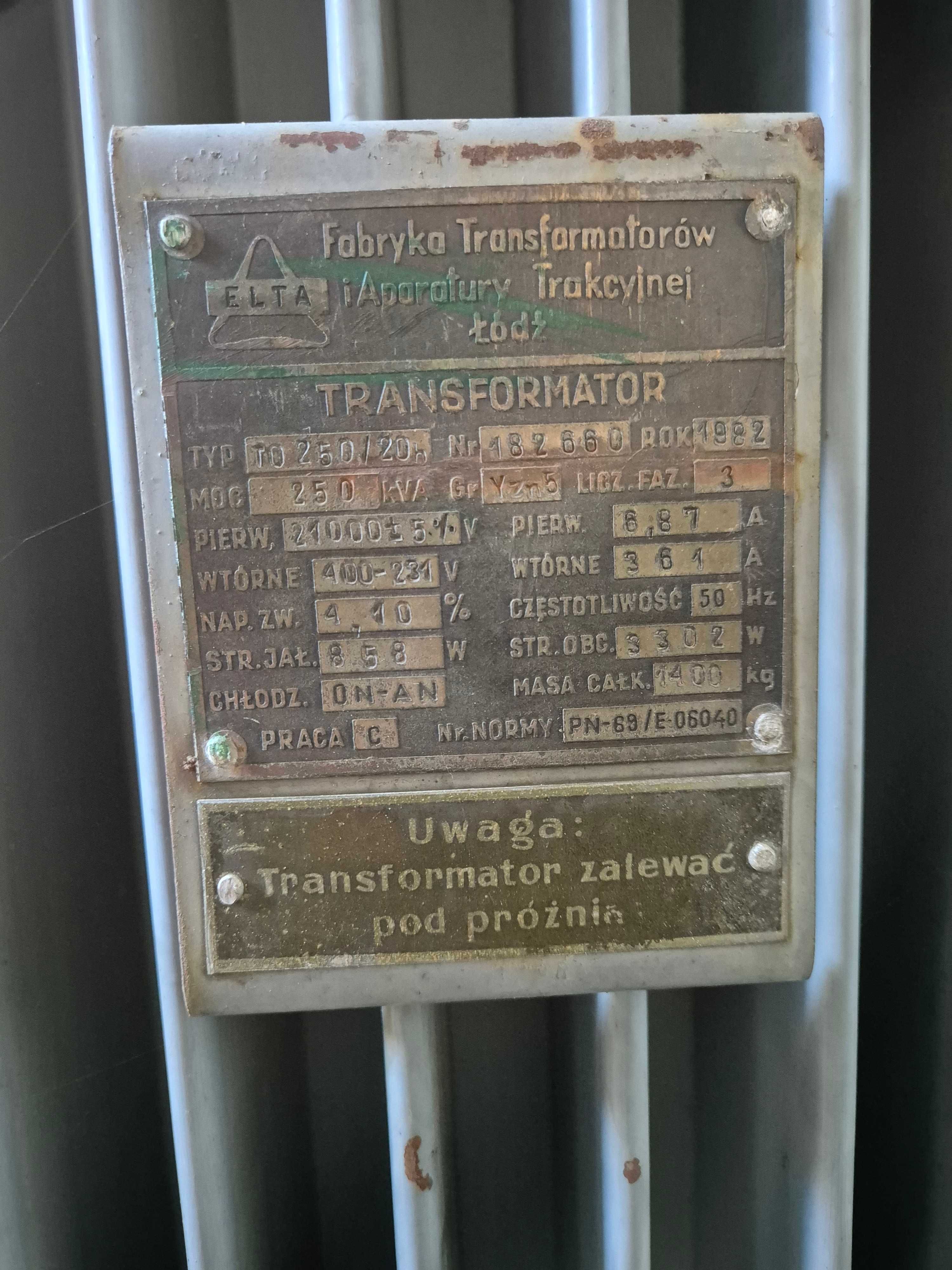 Transformator olejowy 250 kVA