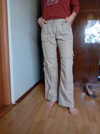spodnie damskie bawełniane beżowe 38 bojówki