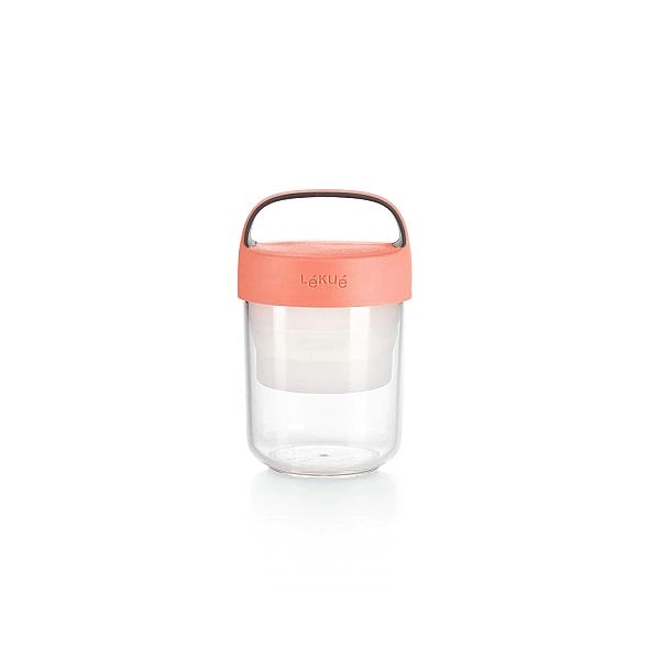 Pojemnik Jar To Go różowy 400 ml / Lekue