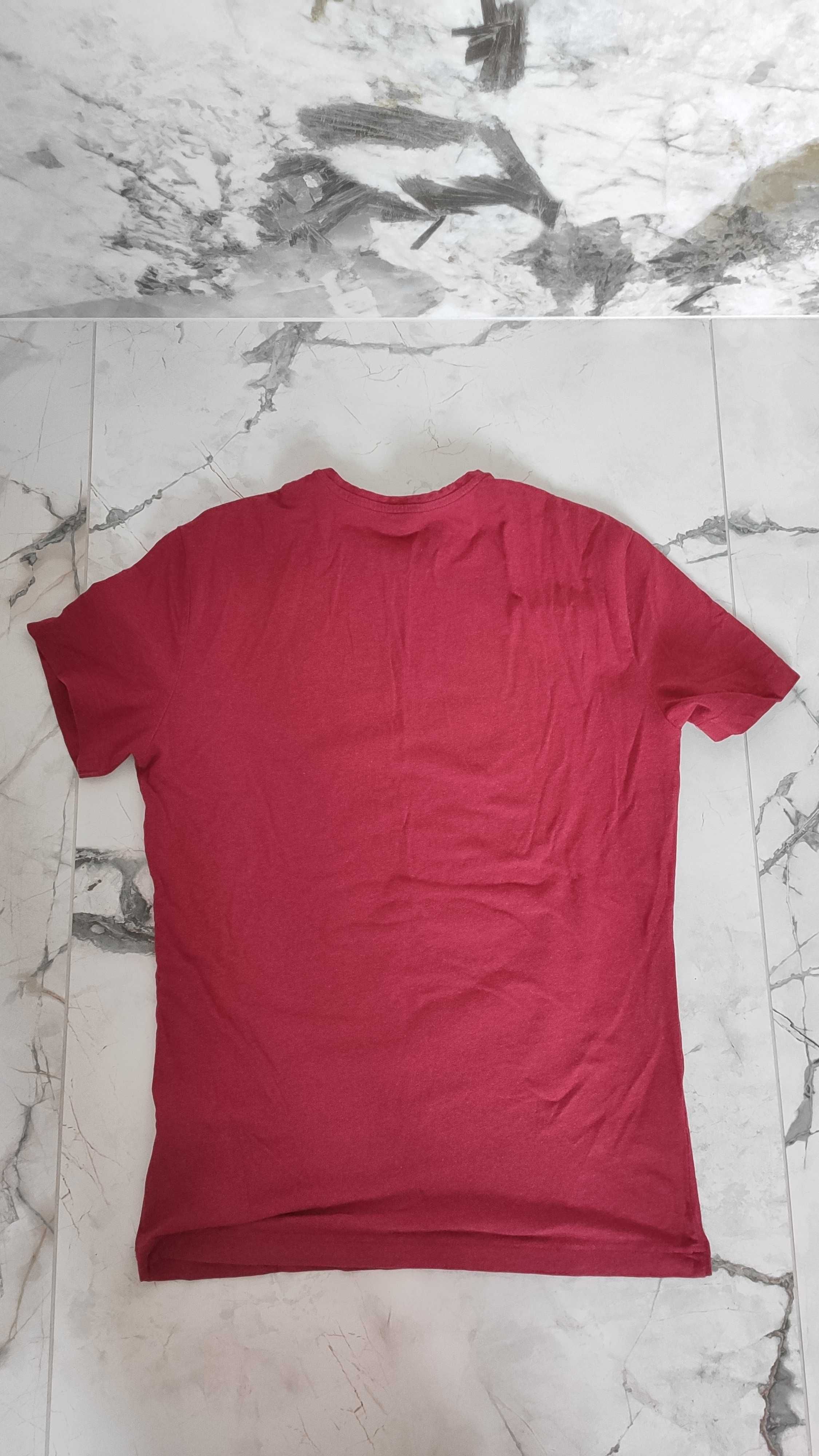 Bordowy T-shirt H&M, rozmiar M