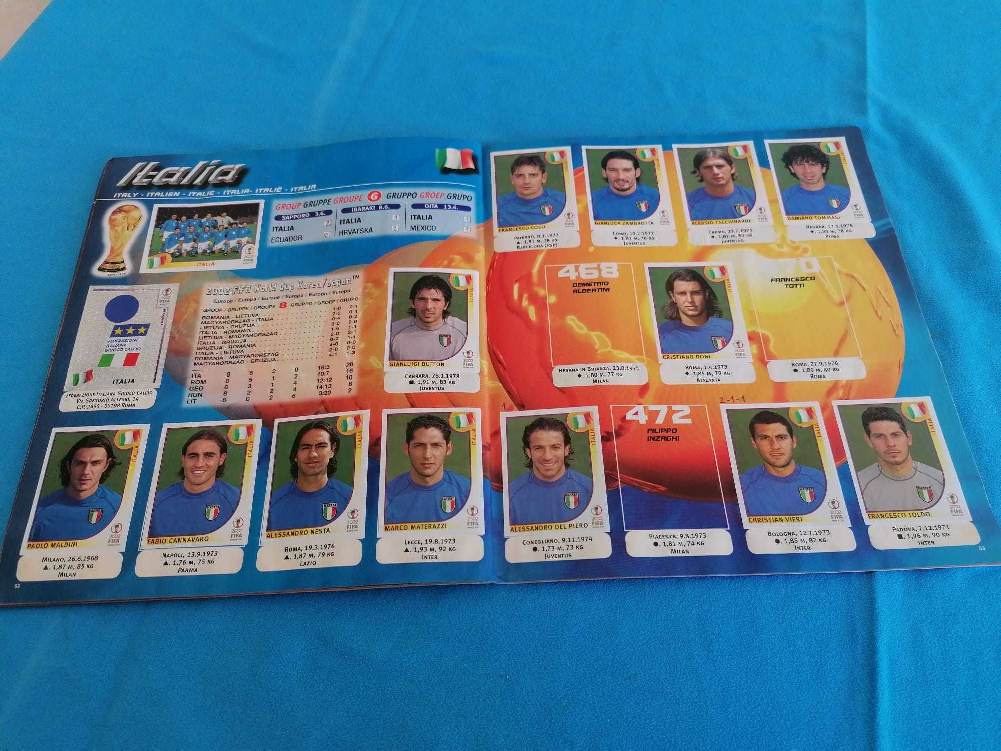 Caderneta Panini FIFA World Cup Korea Japan 2002. Incompleta