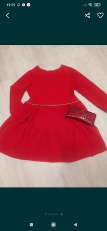 Sukienka, sukienka czerwona, sukienka welurowa