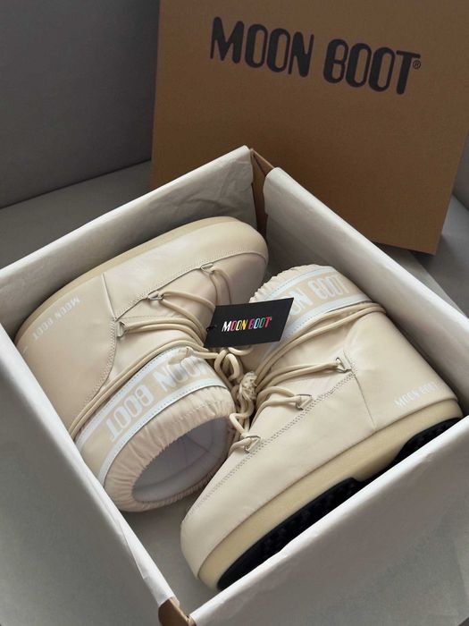 Мунбути Moon Boot Beige / чоботи Мун Бут бежевого кольору / Мунбуты