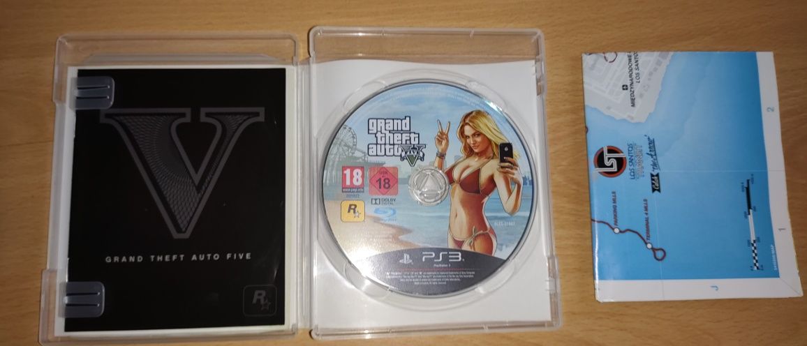 GTA 5 grand theft auto 5 five PlayStation 3 ps3 + mapa