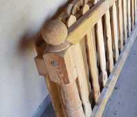 balustrada drewniana, przęsła drewniane, furtka z demontażu