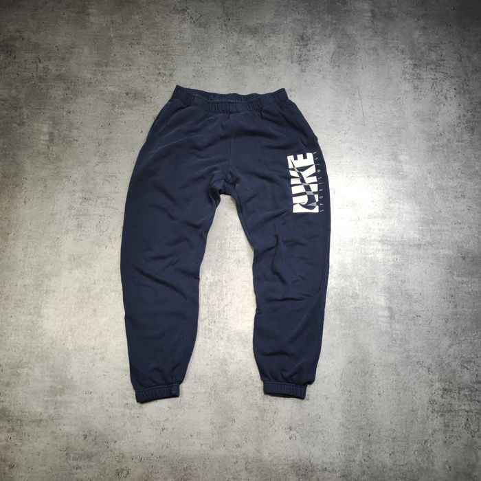 MĘSKIE PREMIUM Spodnie Dresowe Dresy Sportowe Nike Granat Duże Logo