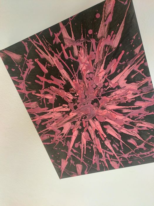 Obraz na płótnie czarno różowo  fioletowy 50x40