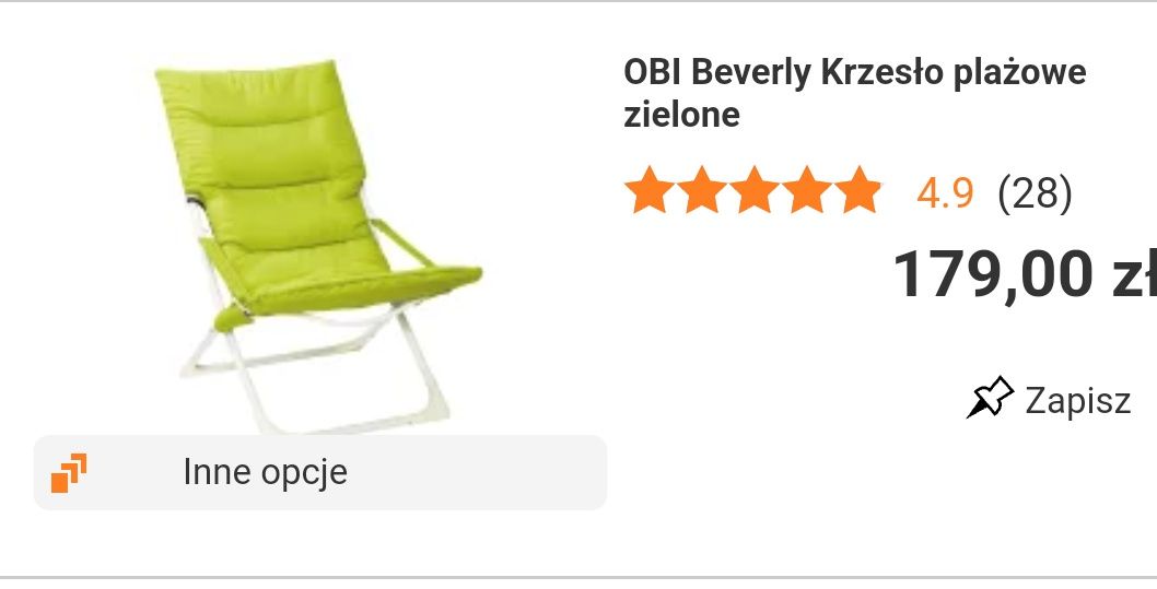 Dwa krzesła plażowe zielone