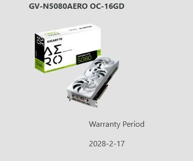 Gigabyte GeForce RTX 5080 Aero OC SFF 16GB GDDR7