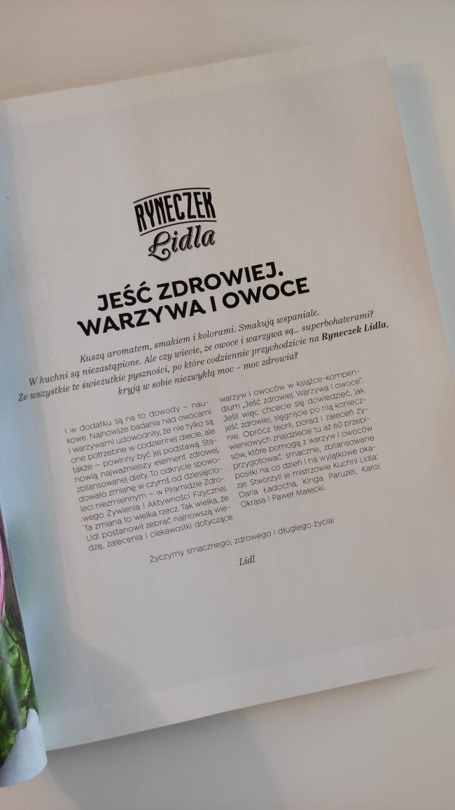 Książka kucharska Lidl jeść zdrowiej warzywa owoce