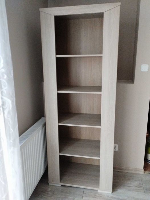 regał na książki z półkami z 5 wnękami dąb latte