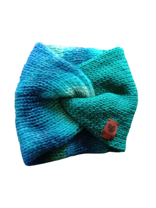 Opaska Handmade turban Węzeł szeroka Podwójna Jesień Zima Dwuwarstwowa