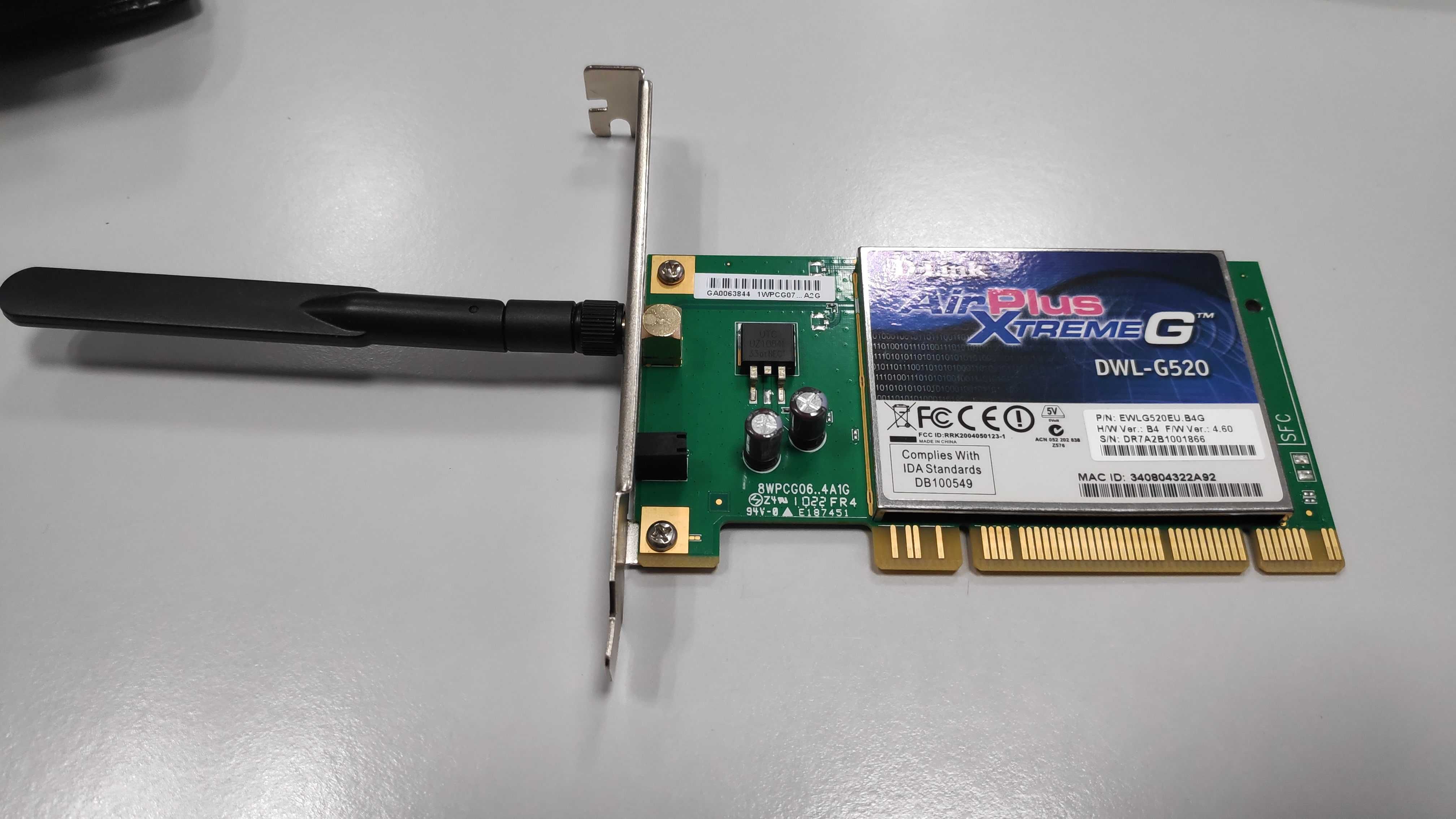 Placa Rede  Pci D-link Wireless 108g Dwl-g520