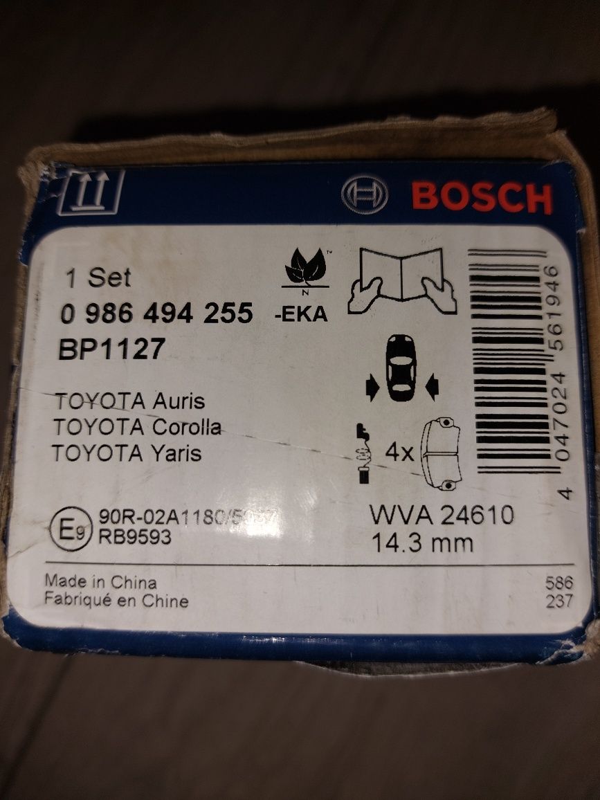 Klocki hamulcowe Bosch Toyota Auris,Yarisa,Corolla