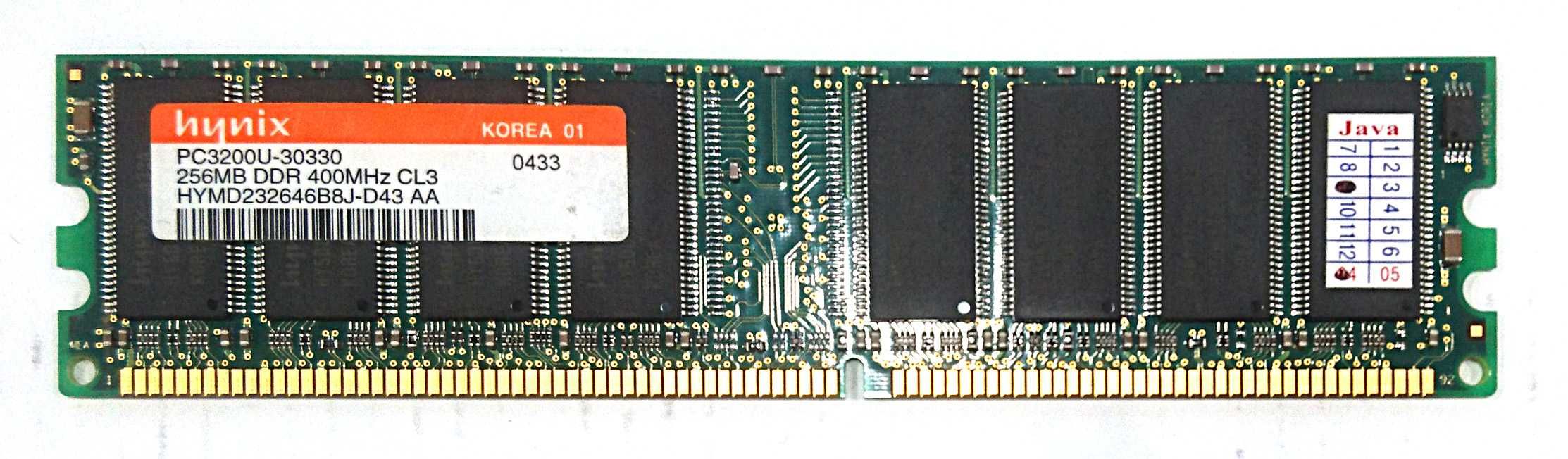 Планка модуль оперативной памяти для ПК Hynix PC3200U-30330 256MB