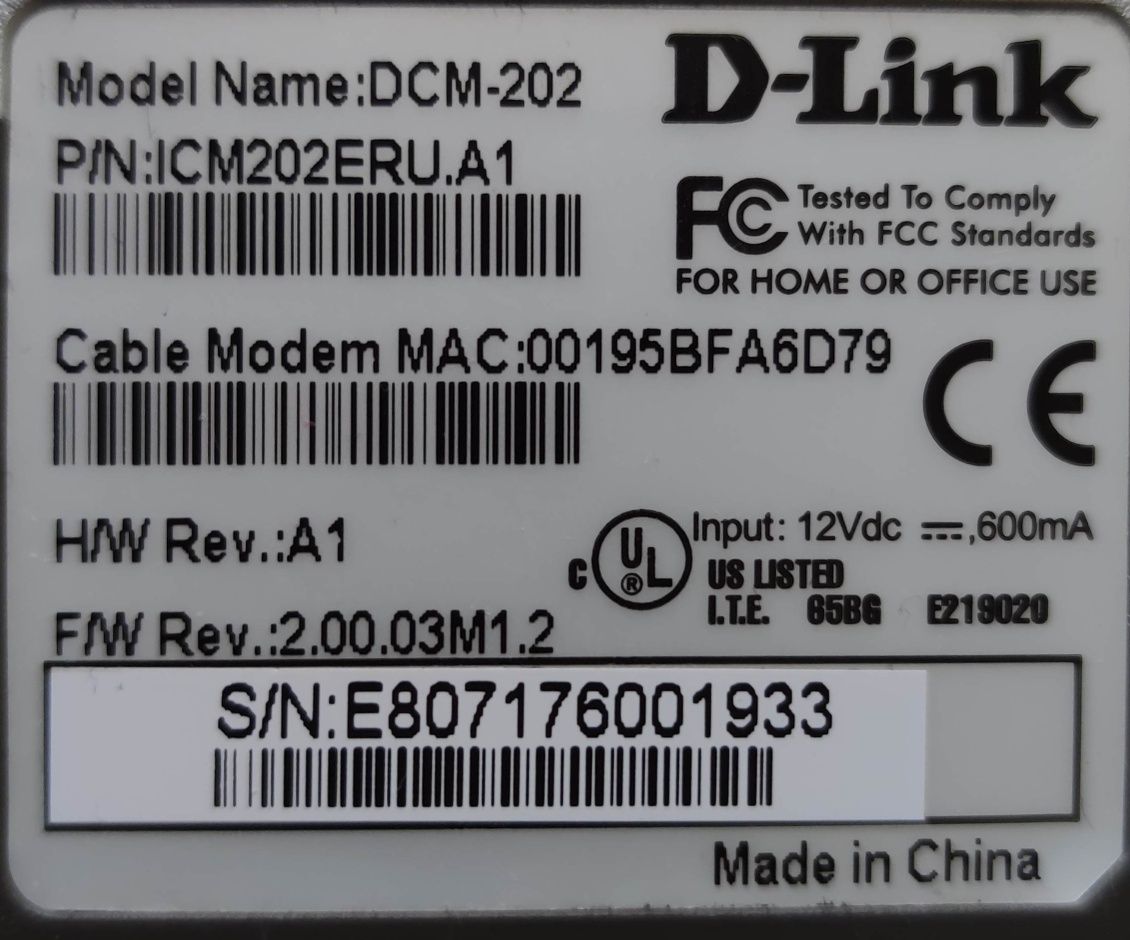 Модем кабельний D-Link DCM-202