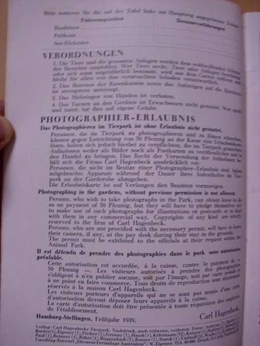 Raridade - Führer Durch - Carl Hagenbecks Tierpark