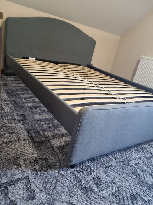 Łóżko tapicerowane 140x200 szare Ikea