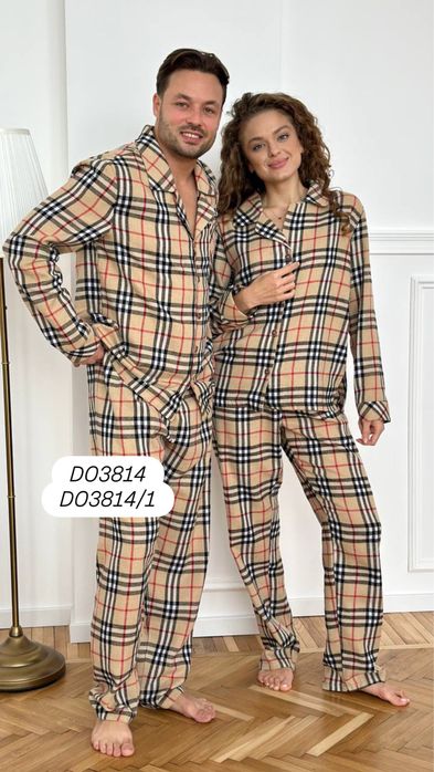 Чоловіча піжама / тепла піжама фланель / парні піжами